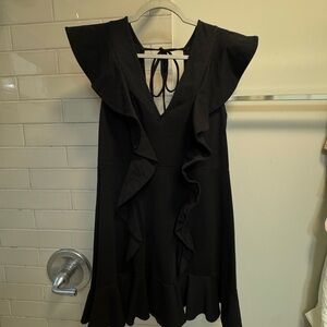 H&M Black Ruffled Dress